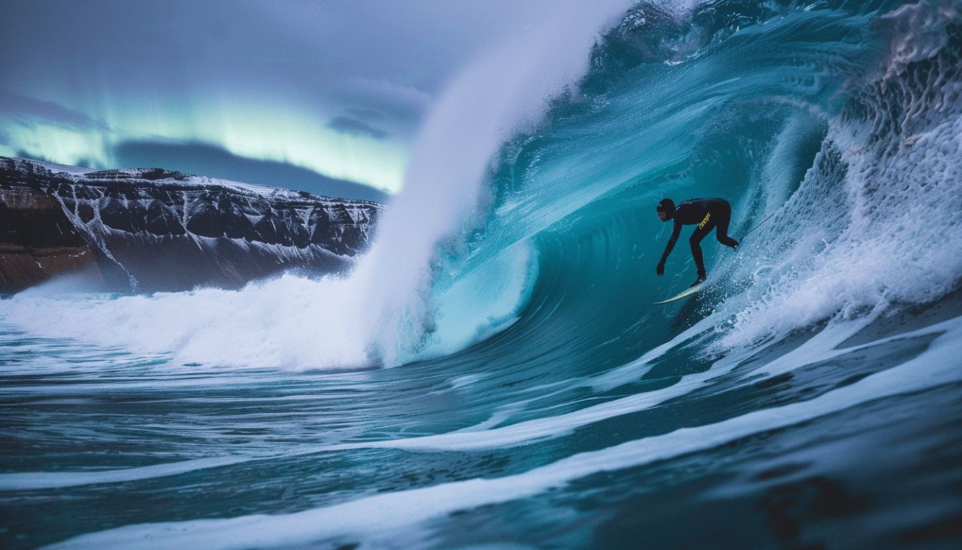 La nueva frontera del surf: Cabalgando olas en el Ártico